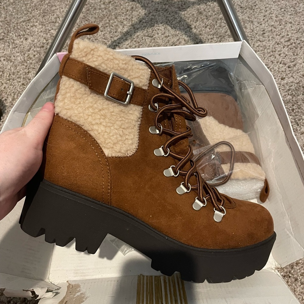 SODA Russet Faux Fur Boots - Picture 4 of 4